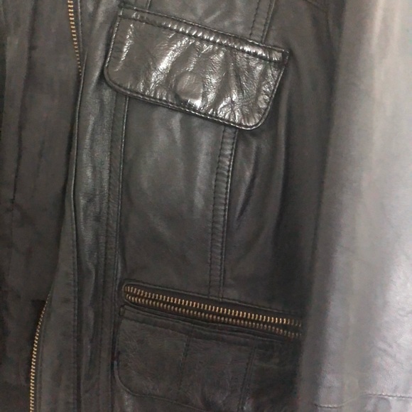 Black faux leather zip up jacket from ZARA size M - Picture 3 of 4